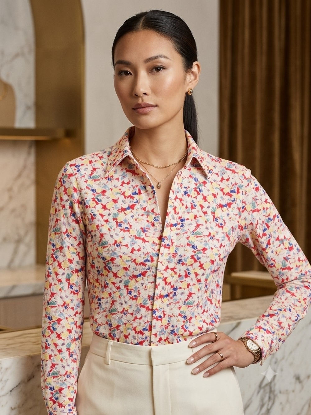 NWT Ralph Lauren Knit Oxford Floral Button Down Shirt Small